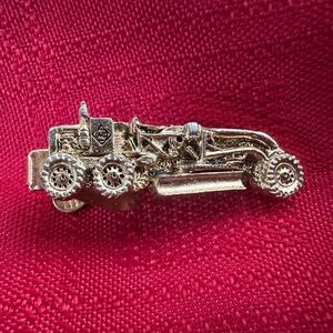 Vintage Road Grader Tie Tack Lapel Pin 1976 Collectible